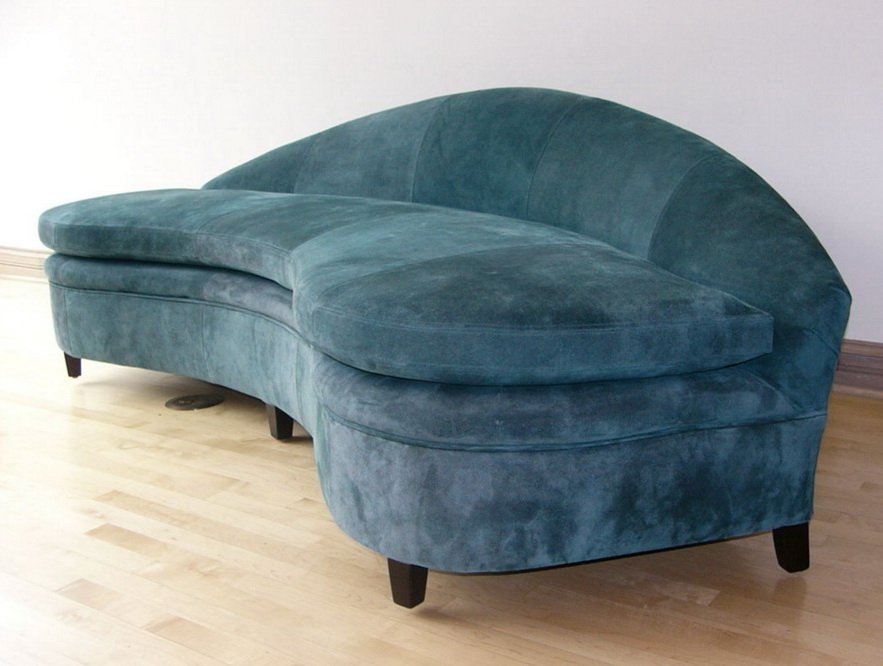 зеленый полукруглый диван на заказ