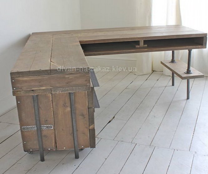 столы из дерева в стиле лофт