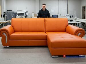 оранжевый диван для офиса на заказ