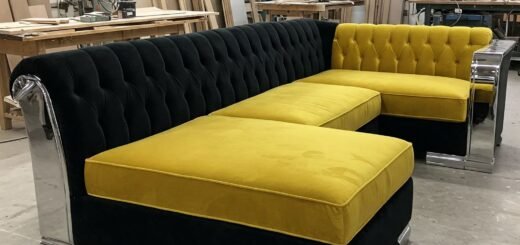 черно желтый модульный диван