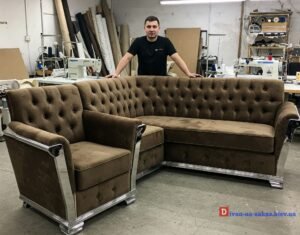 угловой диван с креслом на заказ