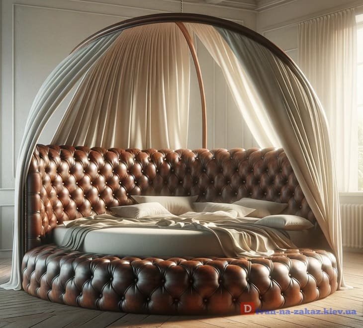 авторская круглая кровать с балдахином