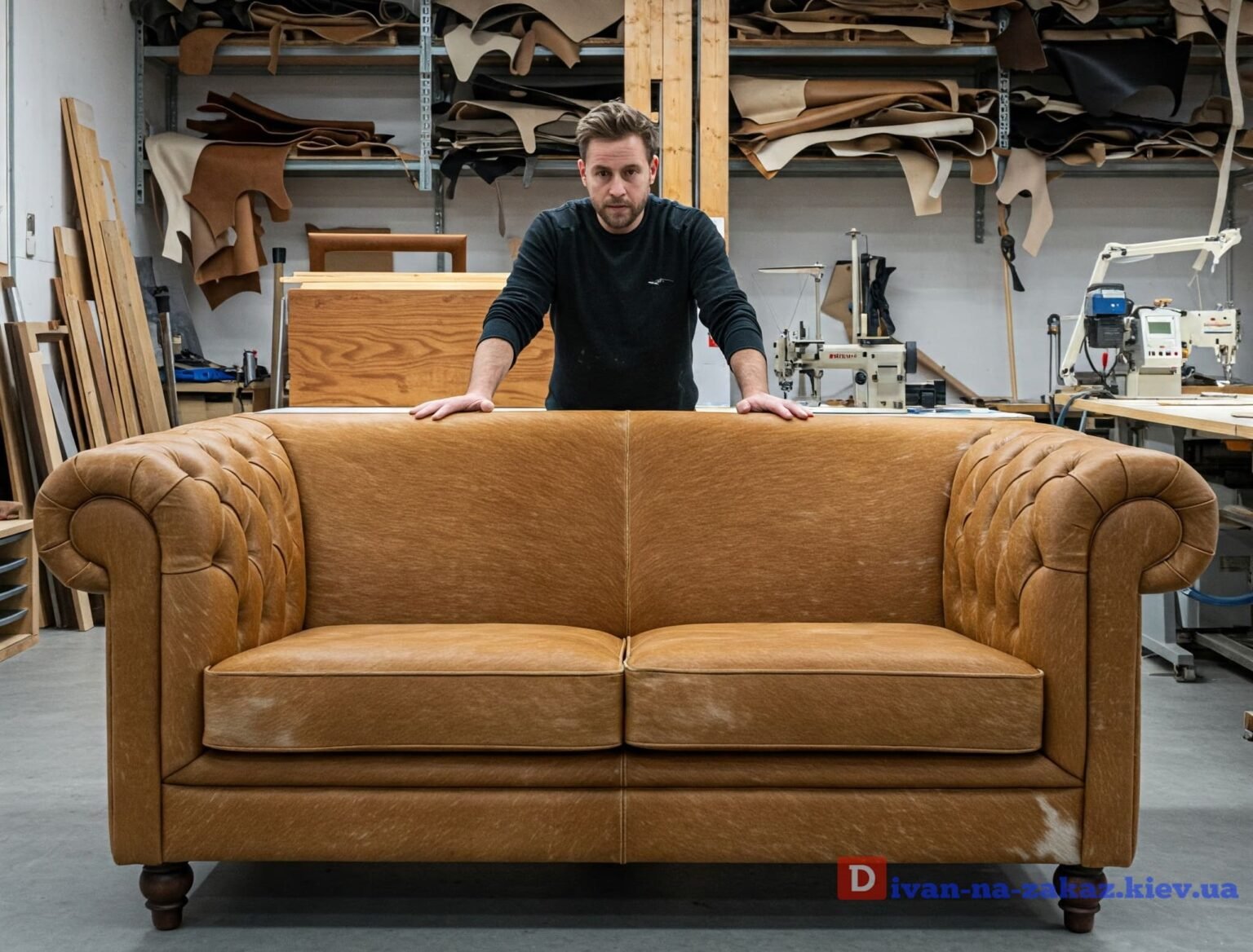 меблі честер зі шкіри під замовлення Вишневе