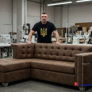 угловая кожанная мебель