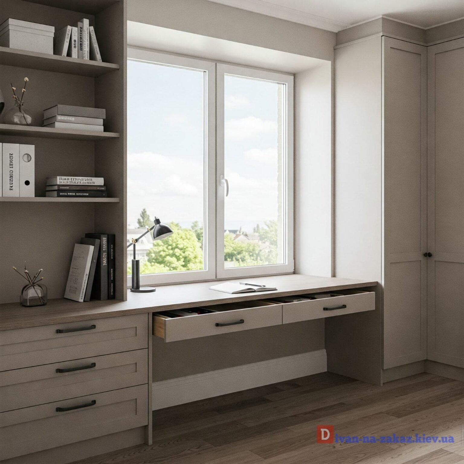 рабочее место вокруг окна на заказ