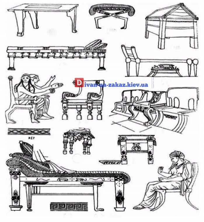 Кровати и мебель древней Греции