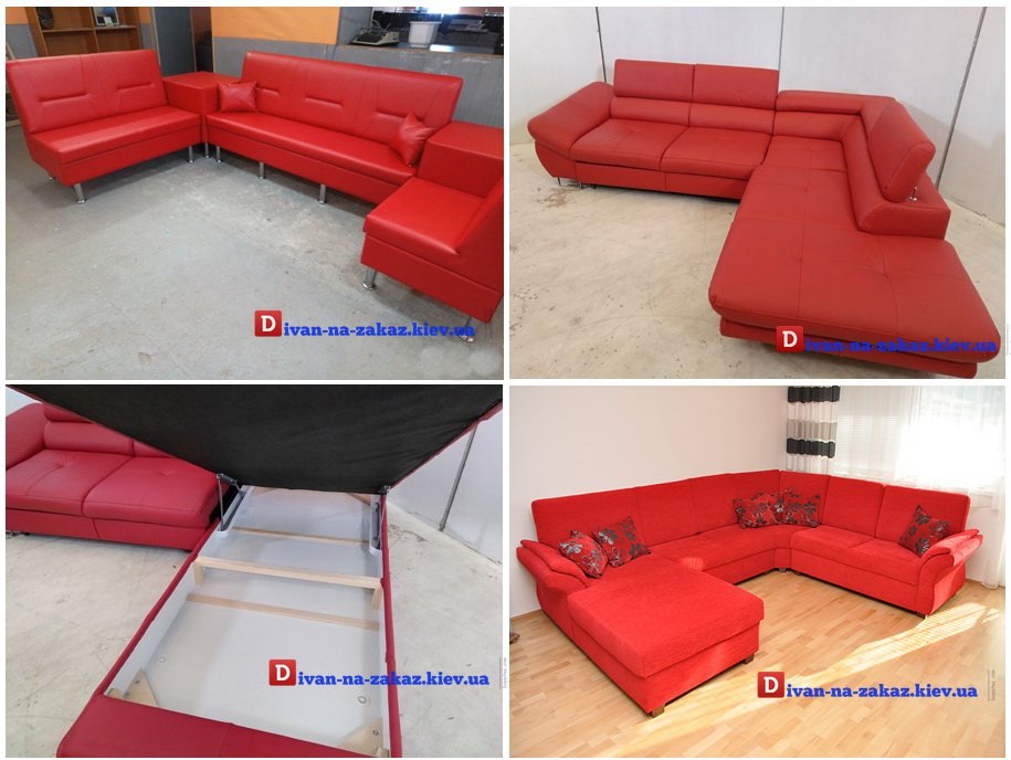 красная мягкая мебель на заказ