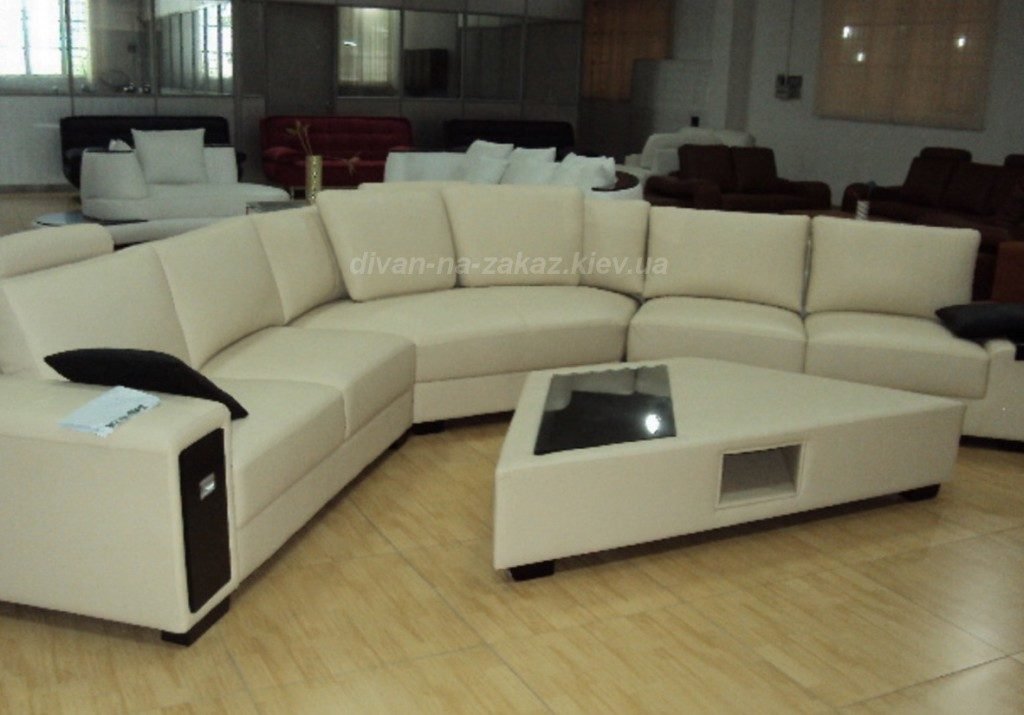 модульный диван с пуфиком для гостиной