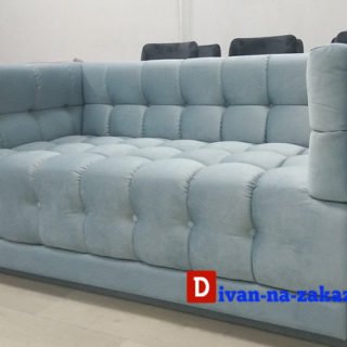 блакитний прямий диван на замовлення Київ