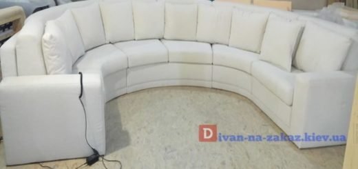 большой круглый белвый диван Вишневое