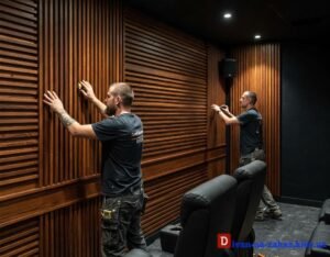установка мастерами декоративных деревянных панелей на заказ