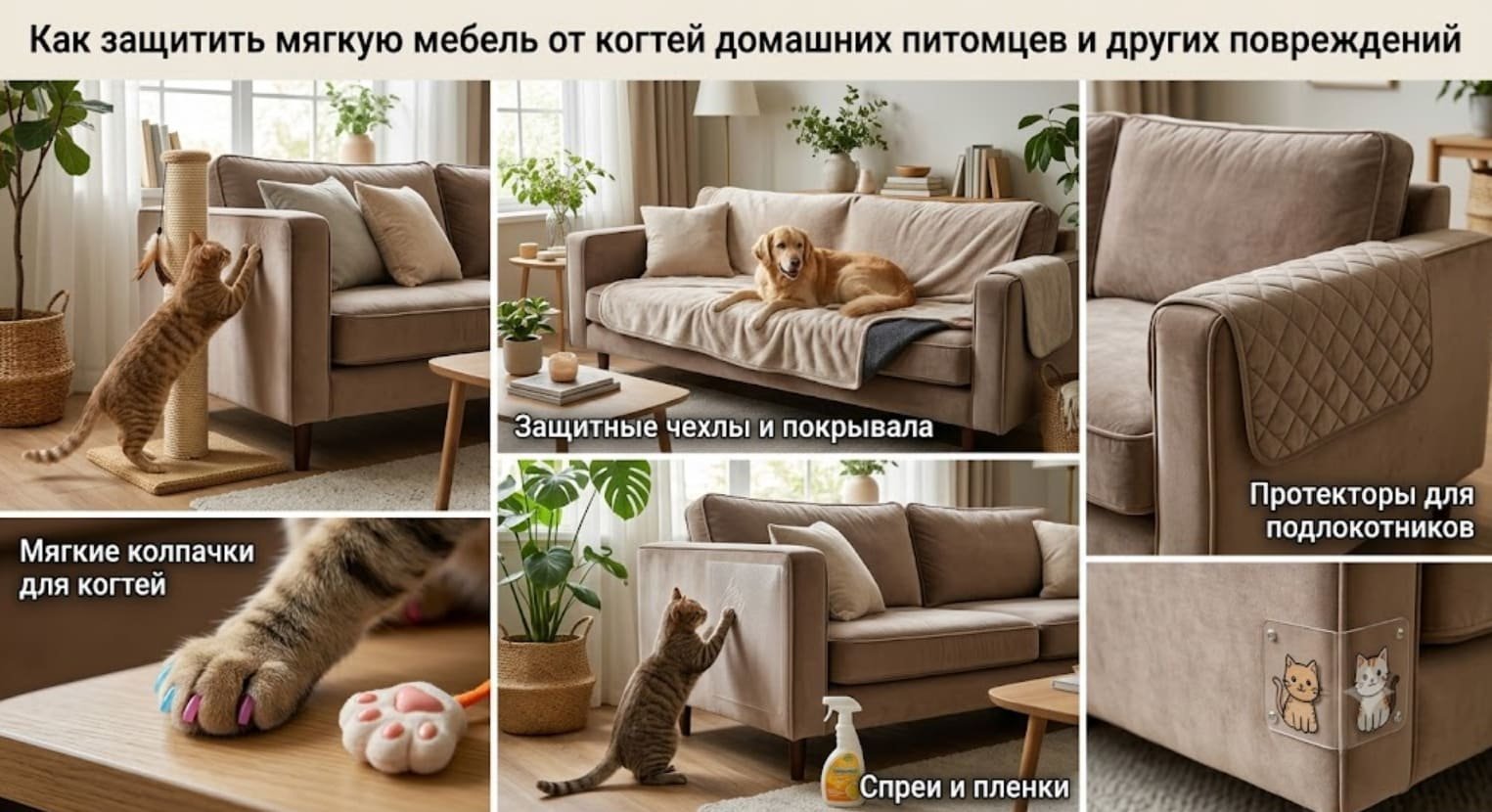 защита мягкой мебели от животных