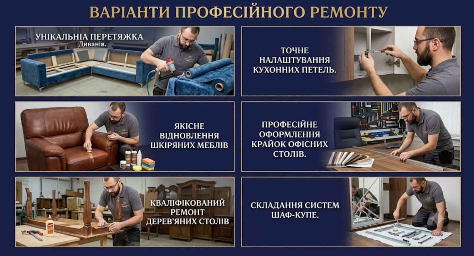услуги ремонта мебели